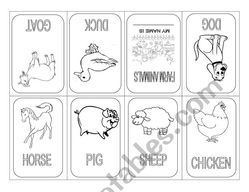 Farm Animals Mini Book worksheet