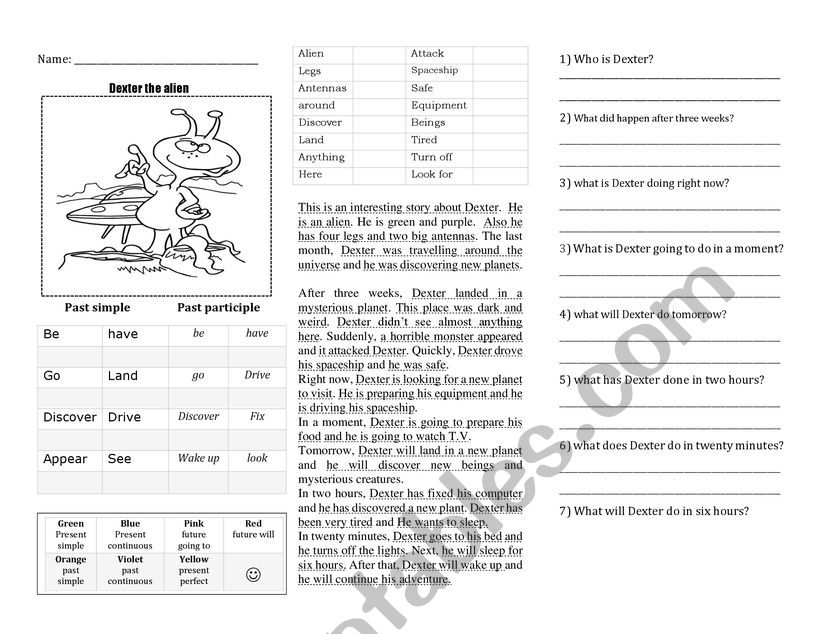 reading worksheet