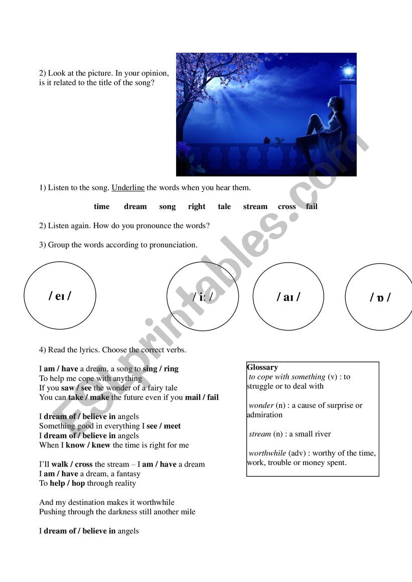 Song: I have a dream - ABBA  worksheet