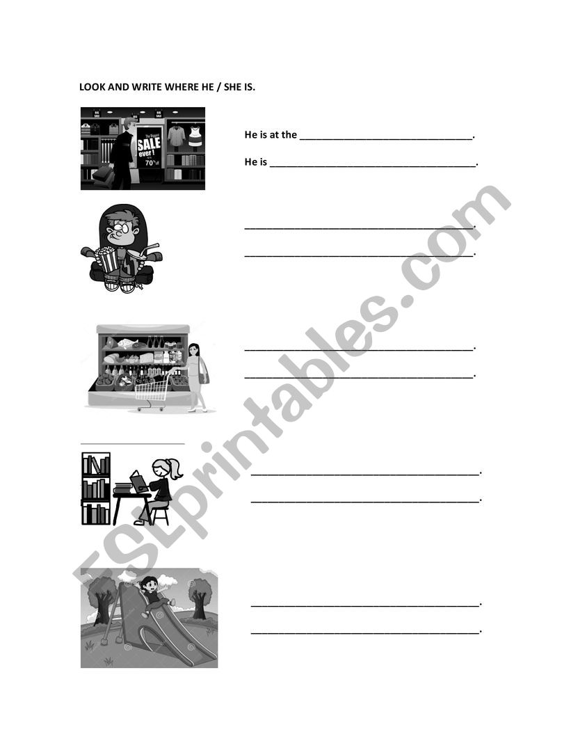 Places worksheet