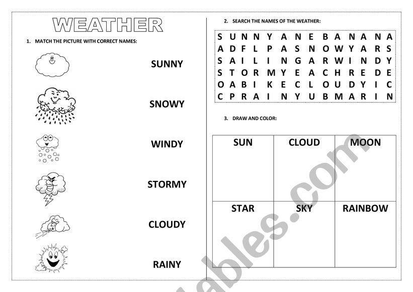 WHAT IS WEATHER LIKE? worksheet