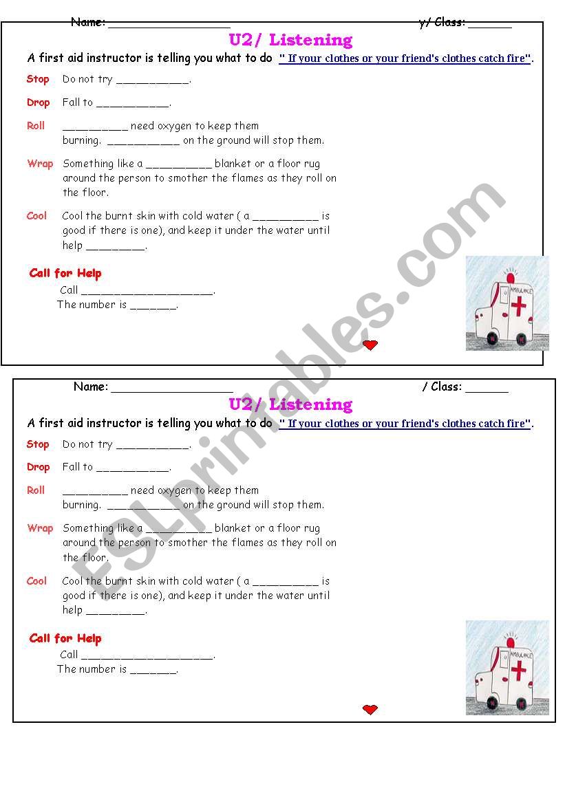 listening worksheet