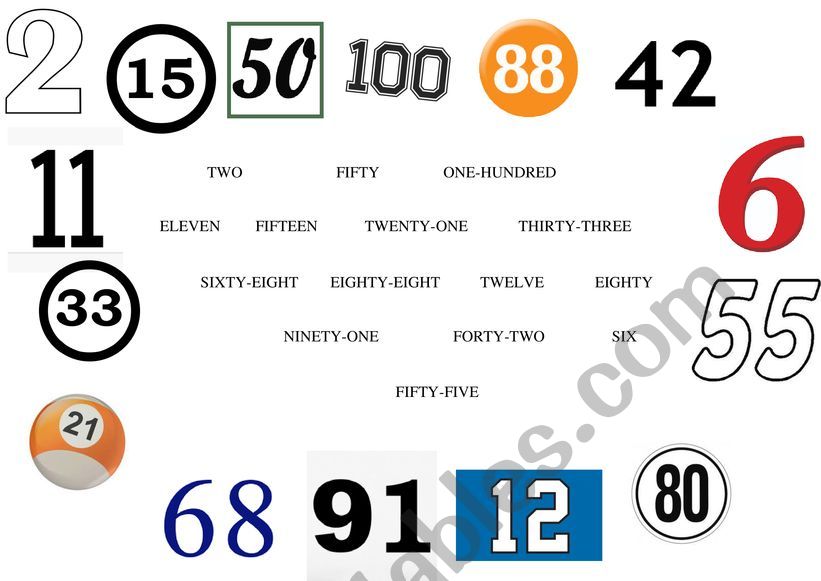 Order the numbers worksheet