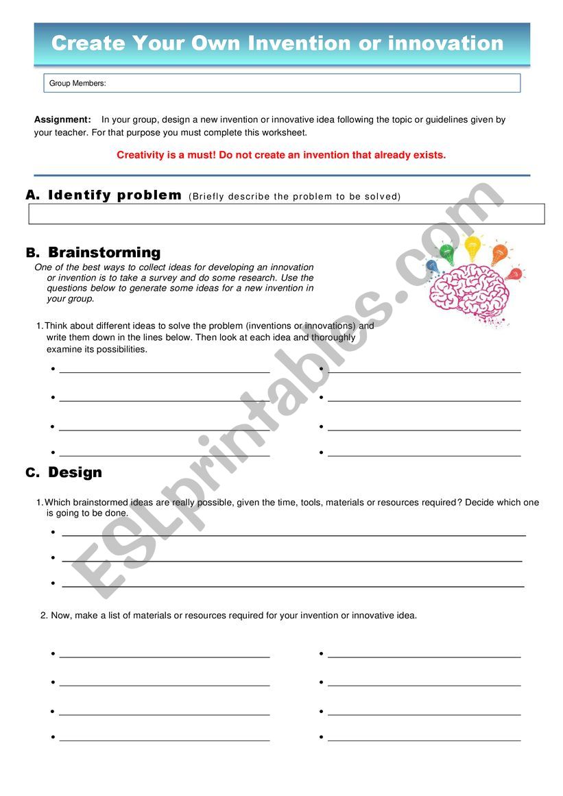 Create your own invention or innovation 