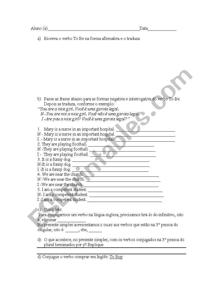 To be revison II worksheet