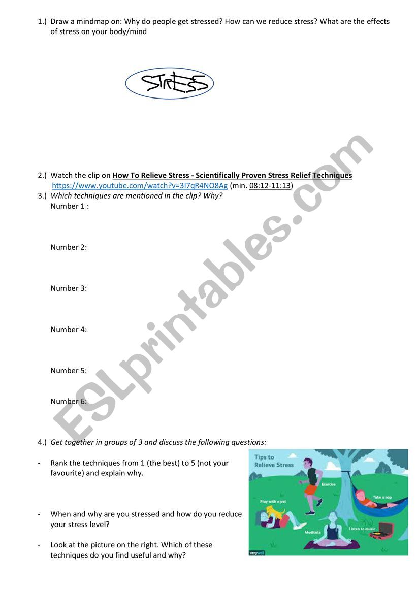 Stress techniques worksheet