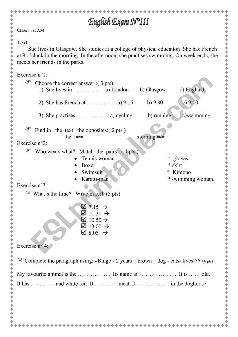 present simple worksheet