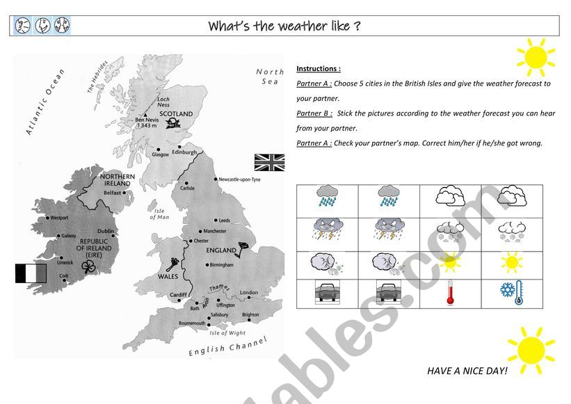 weather forecast worksheet