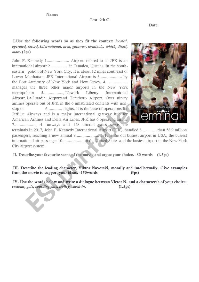 test worksheet