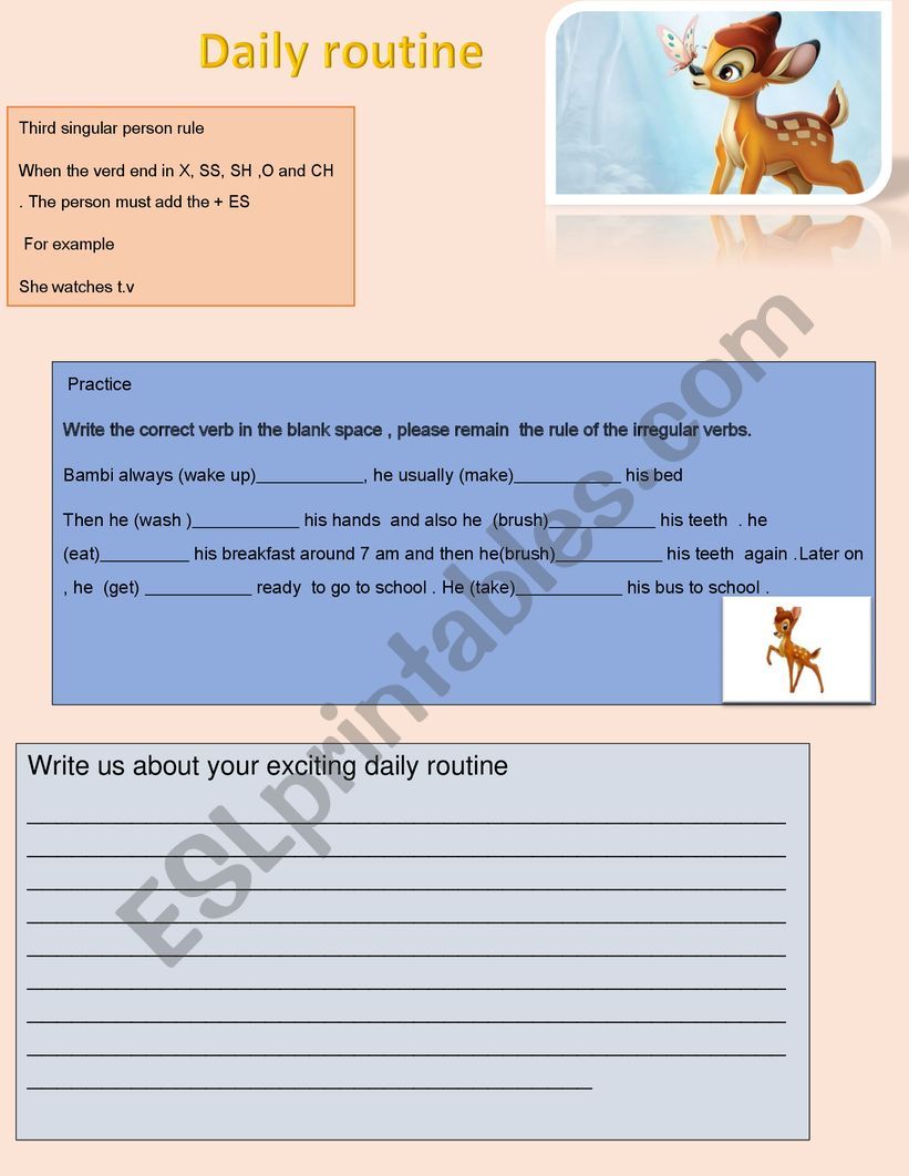 daily routine worksheet