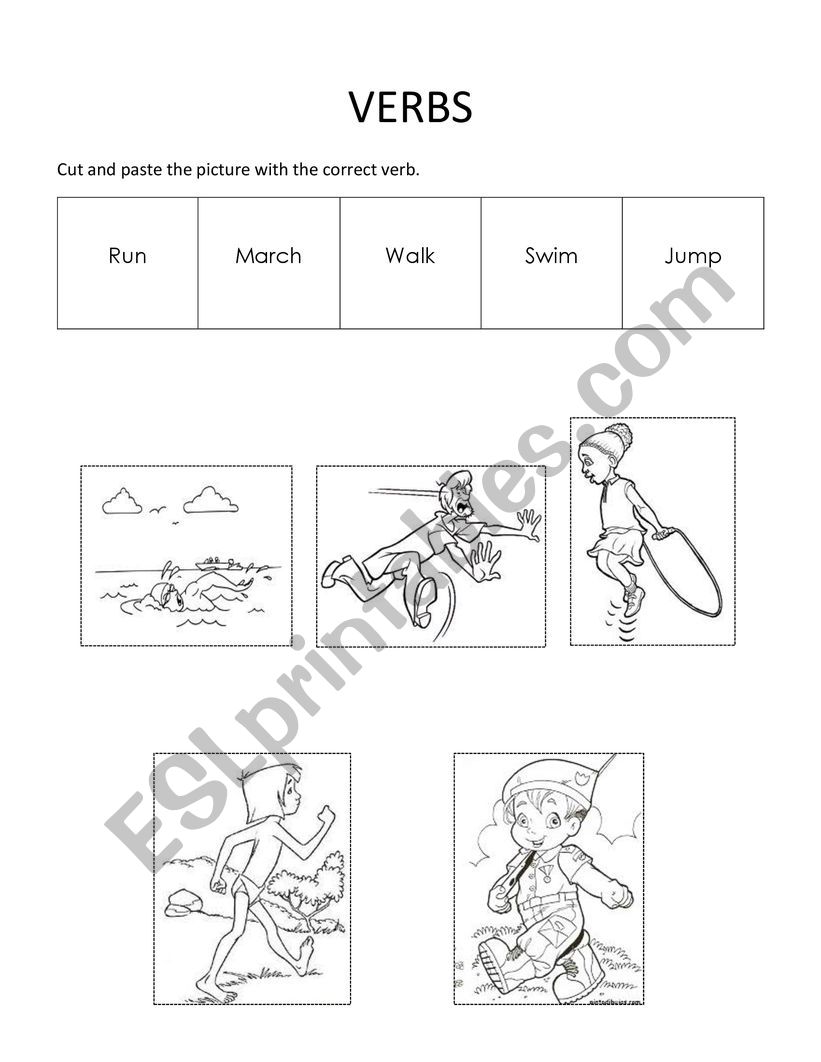 Verbs for kids worksheet