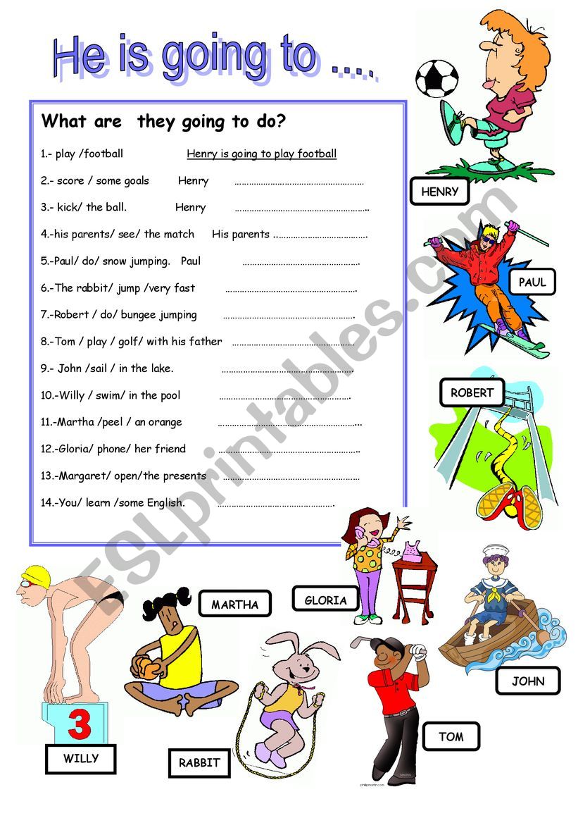 be going to  worksheet