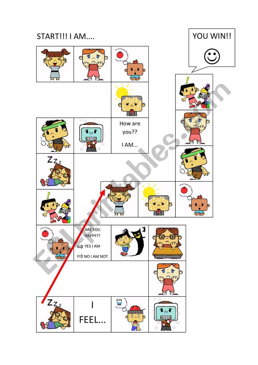 Feelings Boardgame worksheet