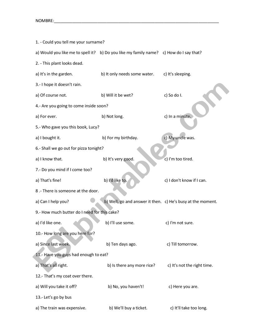 Test worksheet