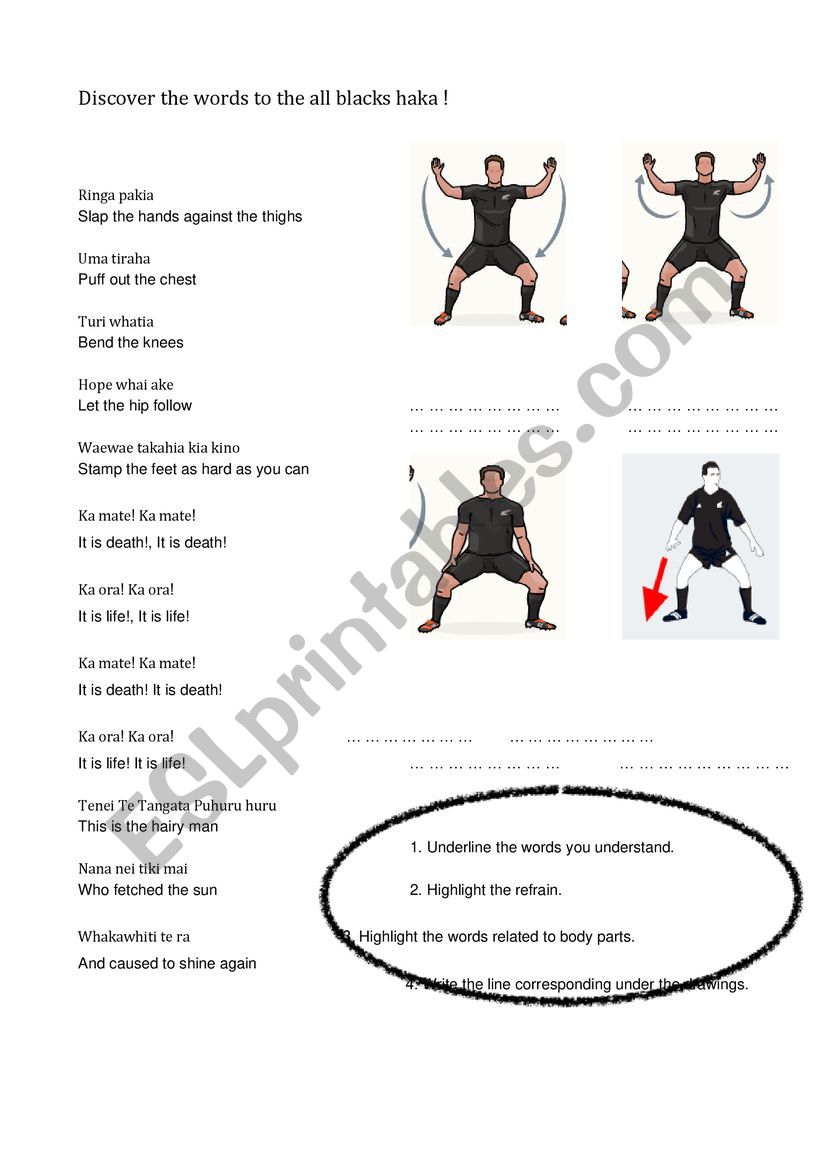 HAKA WORSHEET worksheet