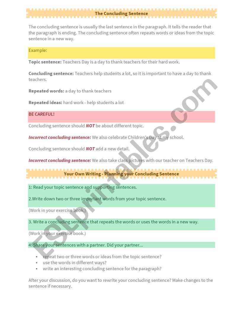 writing-a-paragraph-4-the-concluding-sentence-esl-worksheet-by-doral1202