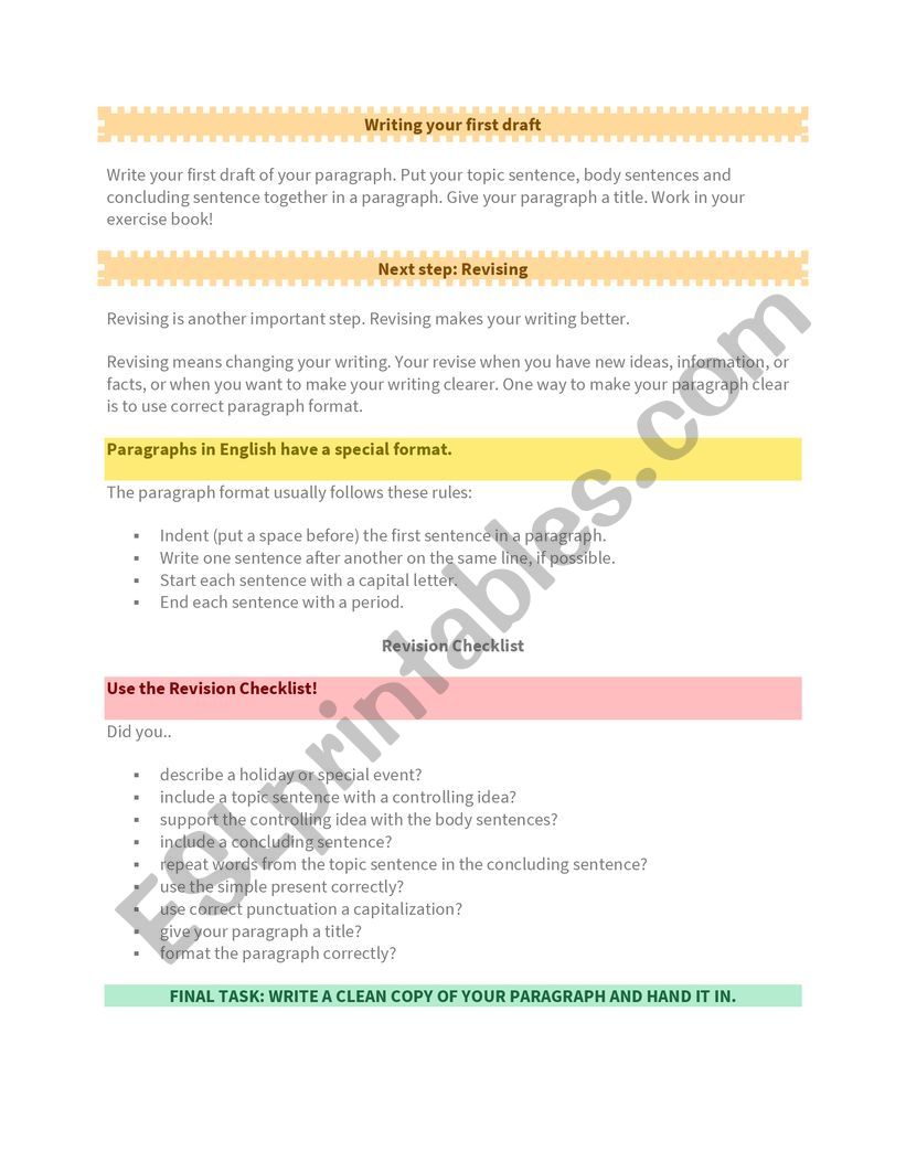 Writing a Paragraph 5 - Revising