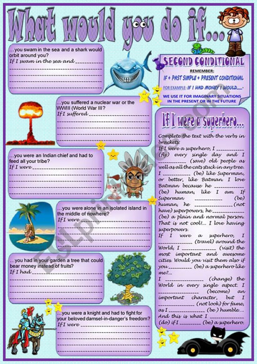 Â´WHAT WOULD YOU DO IF...Â´ (SECOND CONDITIONAL) + (B&W VERSION)