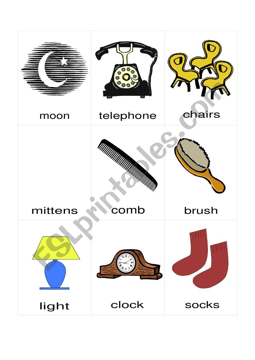 Goodnight moon flashcards worksheet
