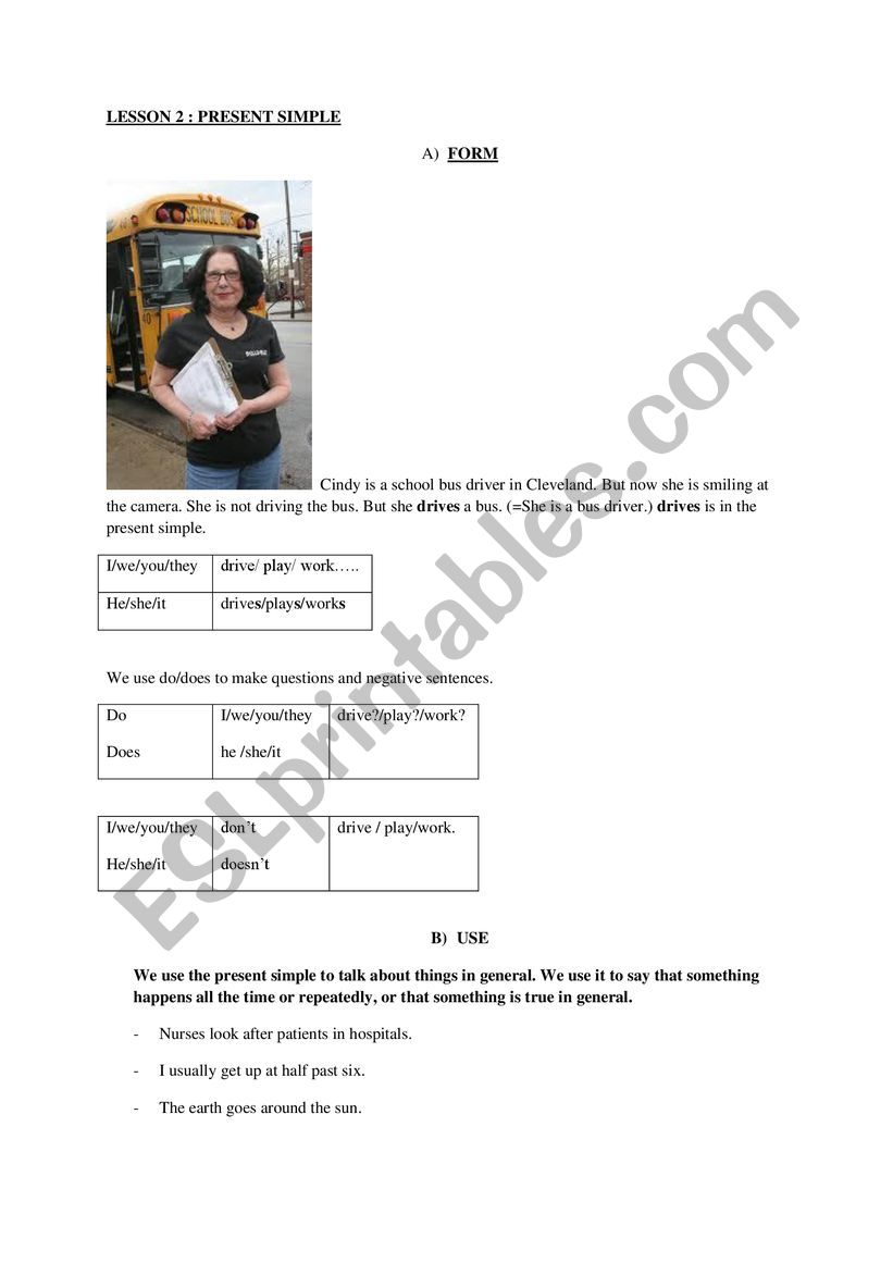  PRESENT SIMPLE worksheet