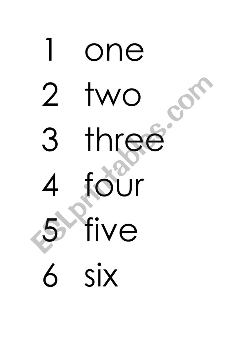 Numbers 1 to 10 worksheet