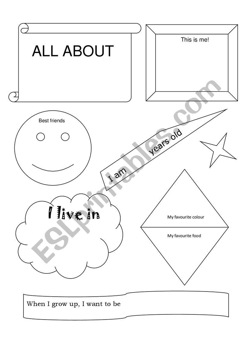 All About Me worksheet