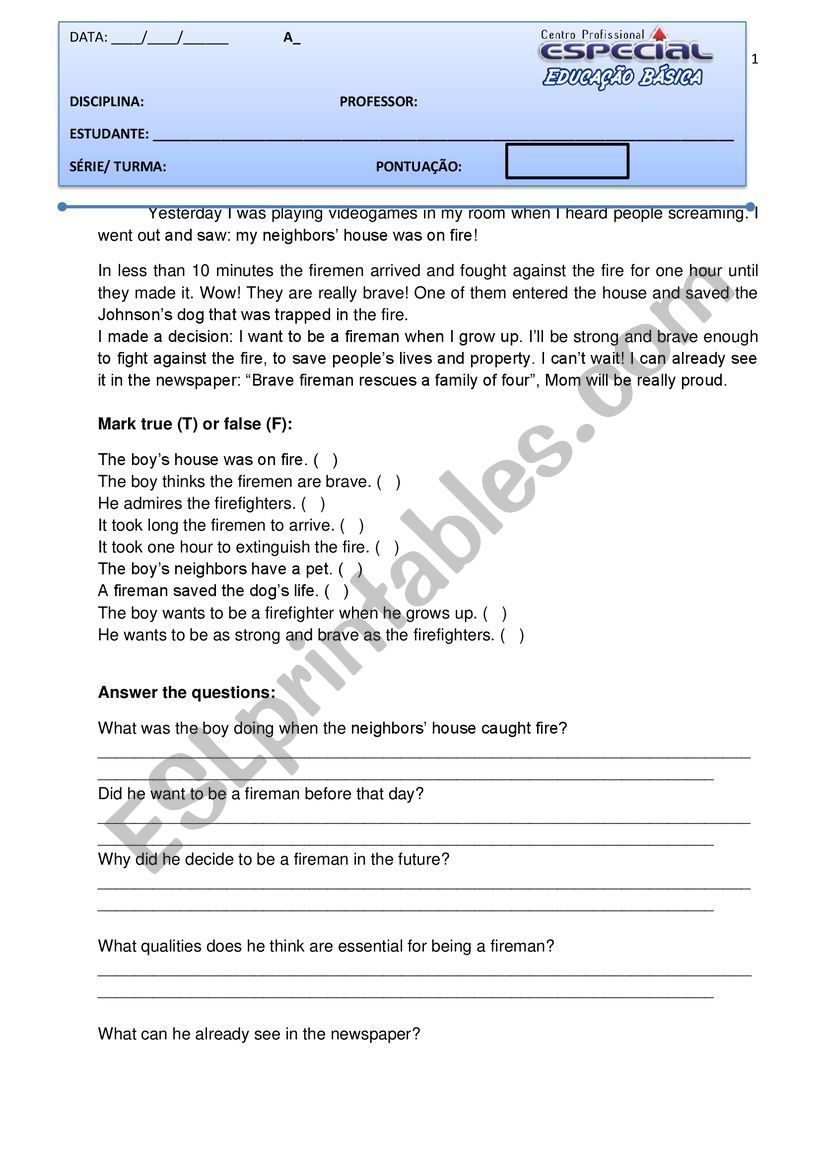COMPARATIVE worksheet