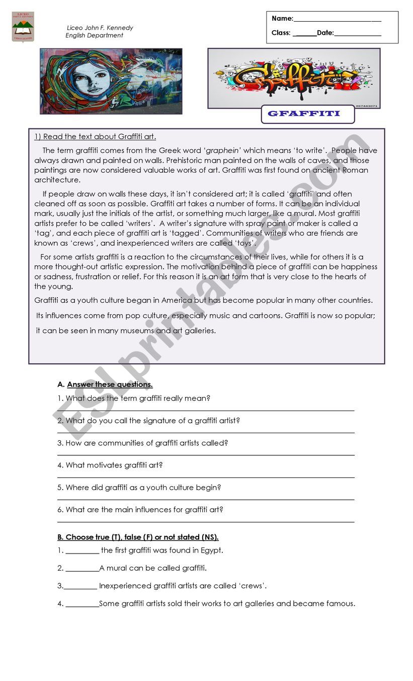 reading comprehension worksheet