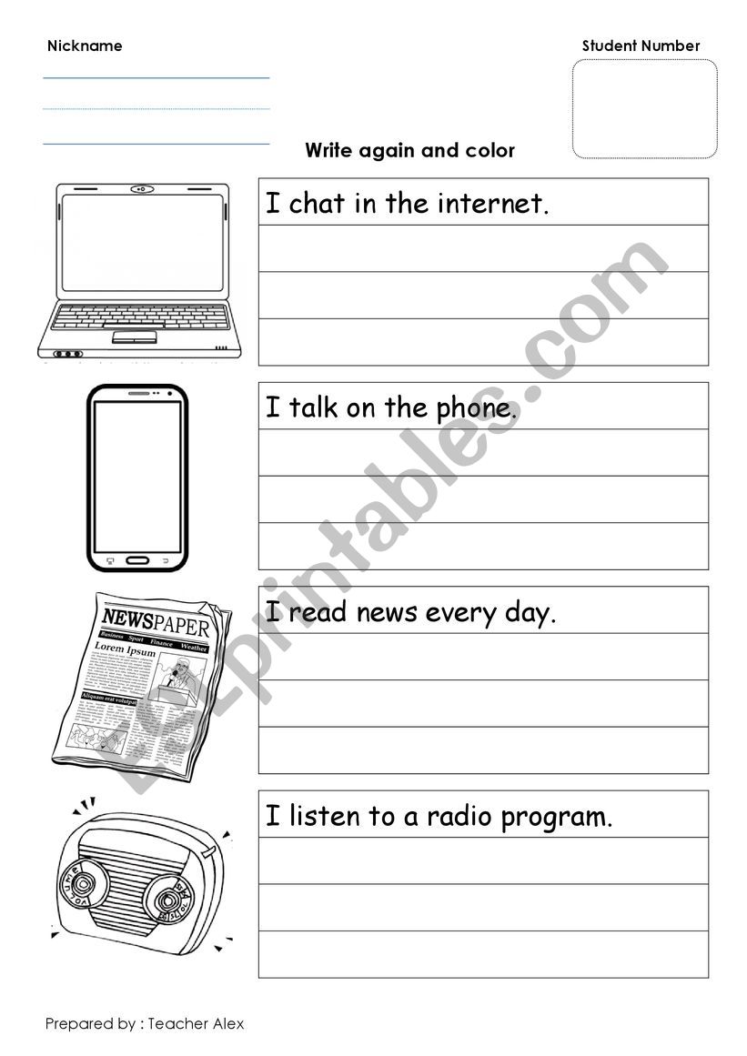 means of communication worksheet