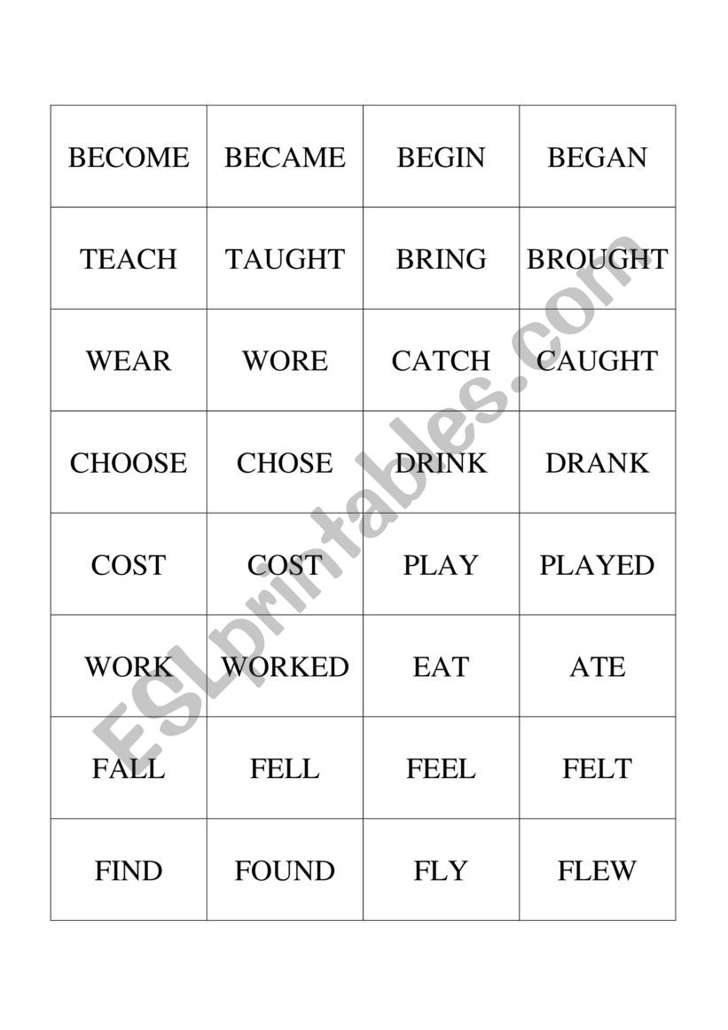 past simple irregular verbs_memory game