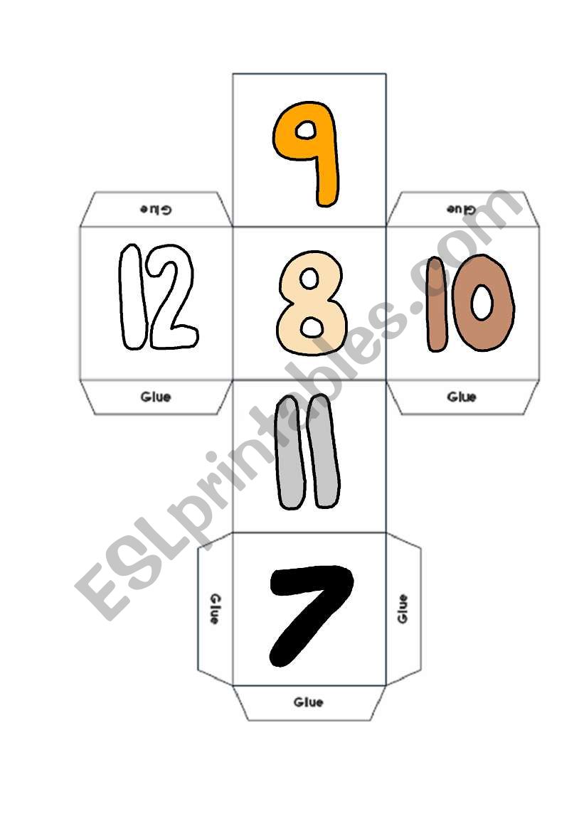 number dice !!! 2 pages worksheet