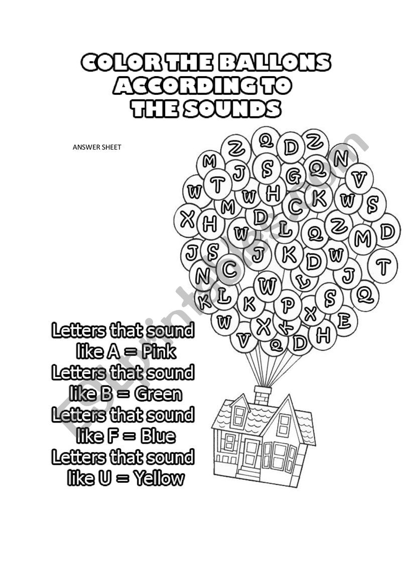 LETTER SOUNDS AND COLORS  worksheet