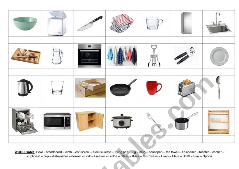 Kitchen´s utensils - ESL worksheet by Mlebon86