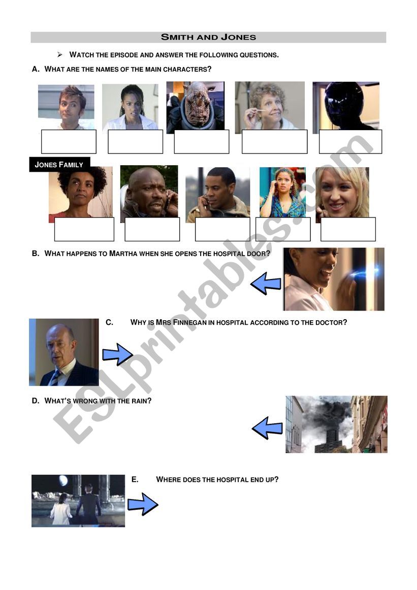 Doctor Who - Smith and Jones worksheet