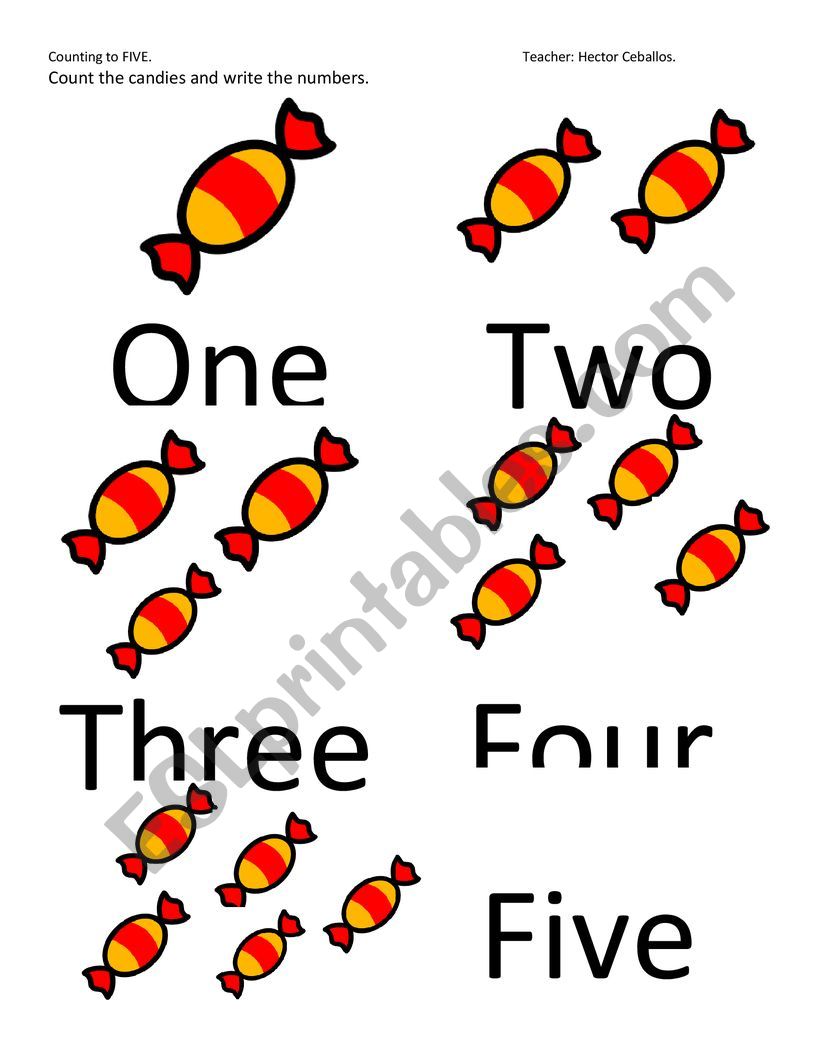 Counting to five. worksheet