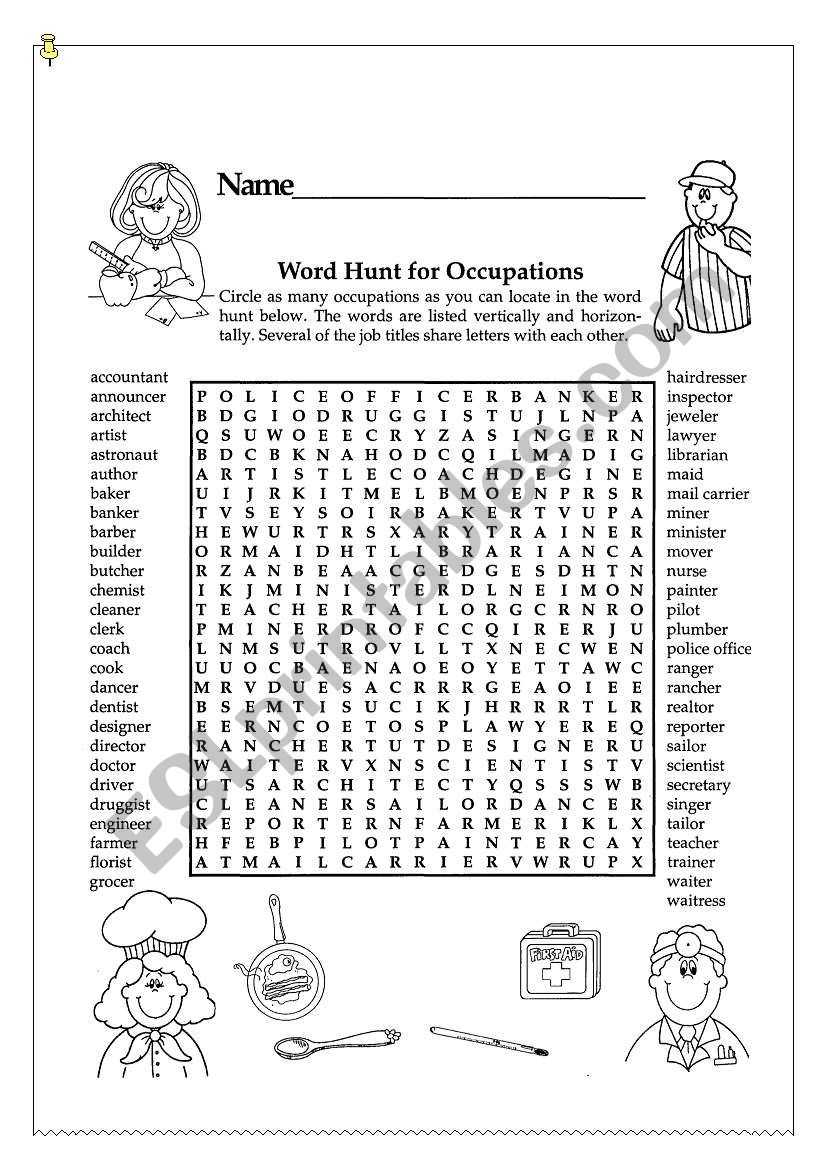 Occupations Puzzle worksheet