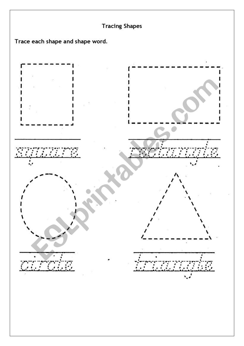 Tracing Shapes - ESL worksheet by barbaraheloisa