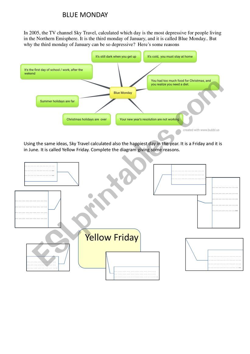 Blue Monday worksheet