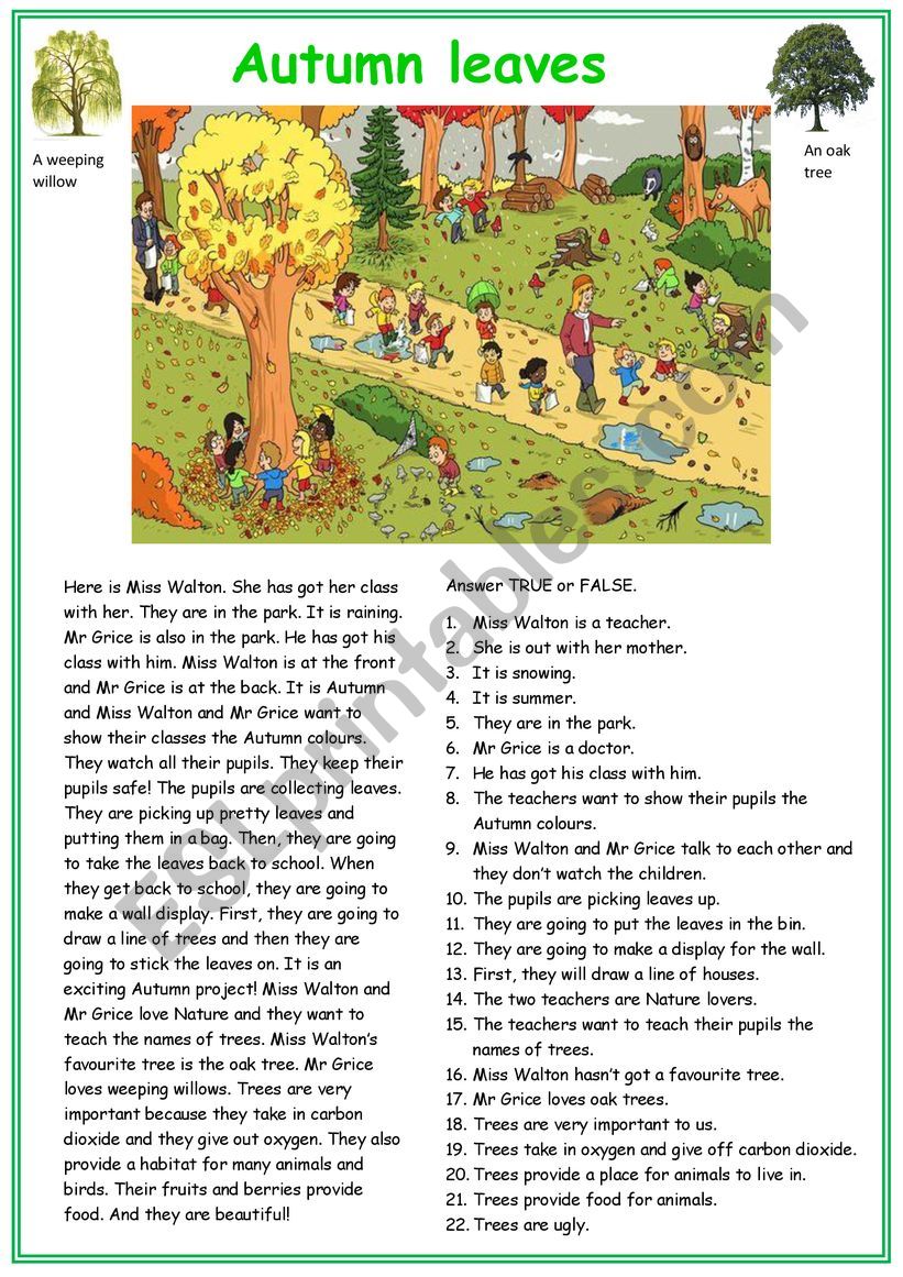 Autumn Leaves, RC. worksheet