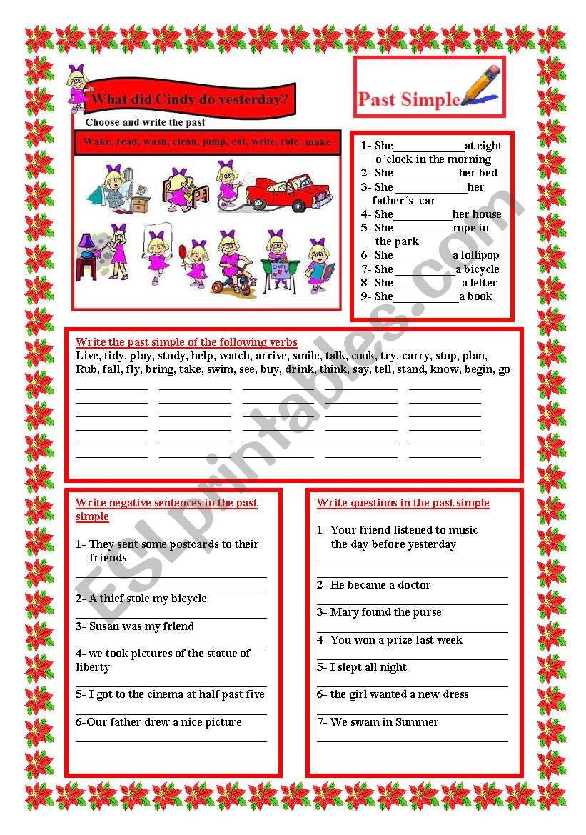 Past simple worksheet