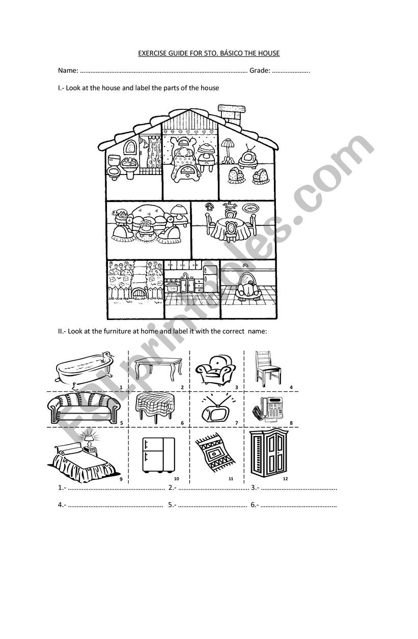 THE HOUSE worksheet