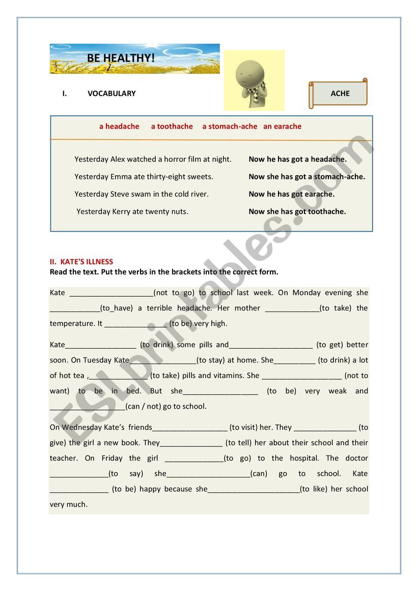 BE HEALTHY worksheet