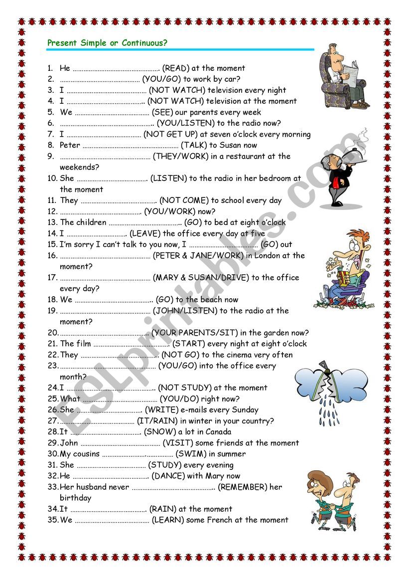 Simple present tense vs present cont