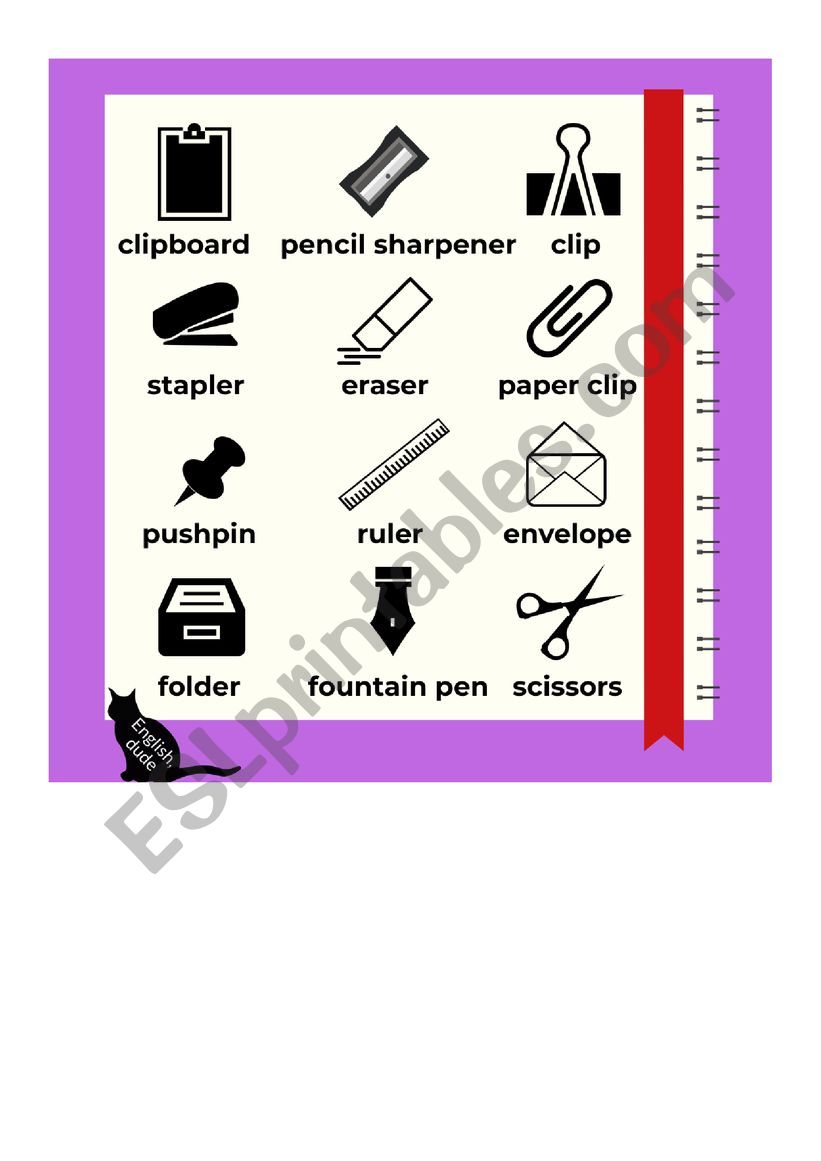 Stationery worksheet