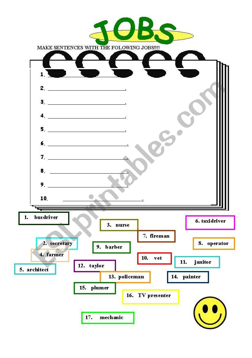 JOBS worksheet