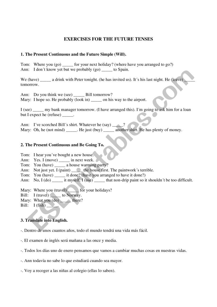 FUTURE FORMS worksheet