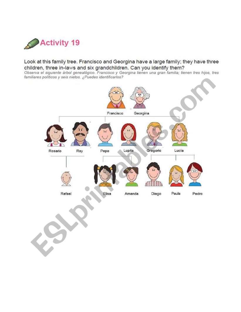 tree family members worksheet