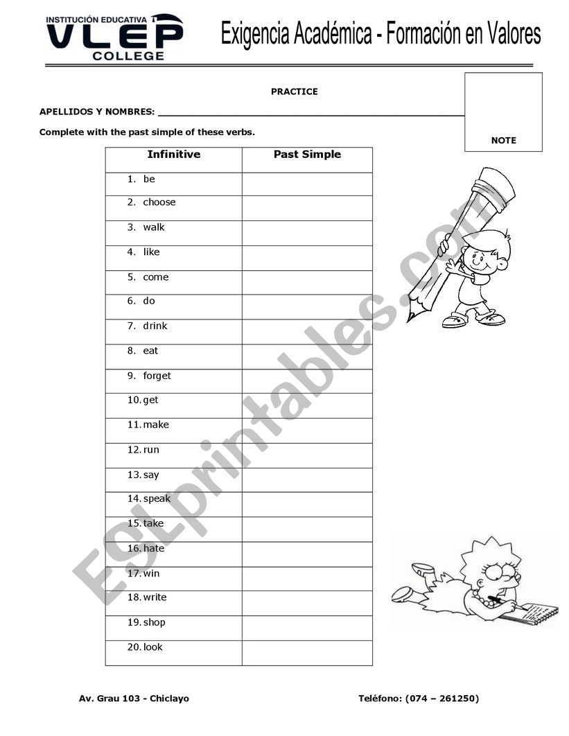 Past Simple worksheet