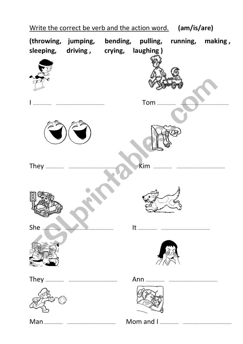 present continuous worksheet. worksheet