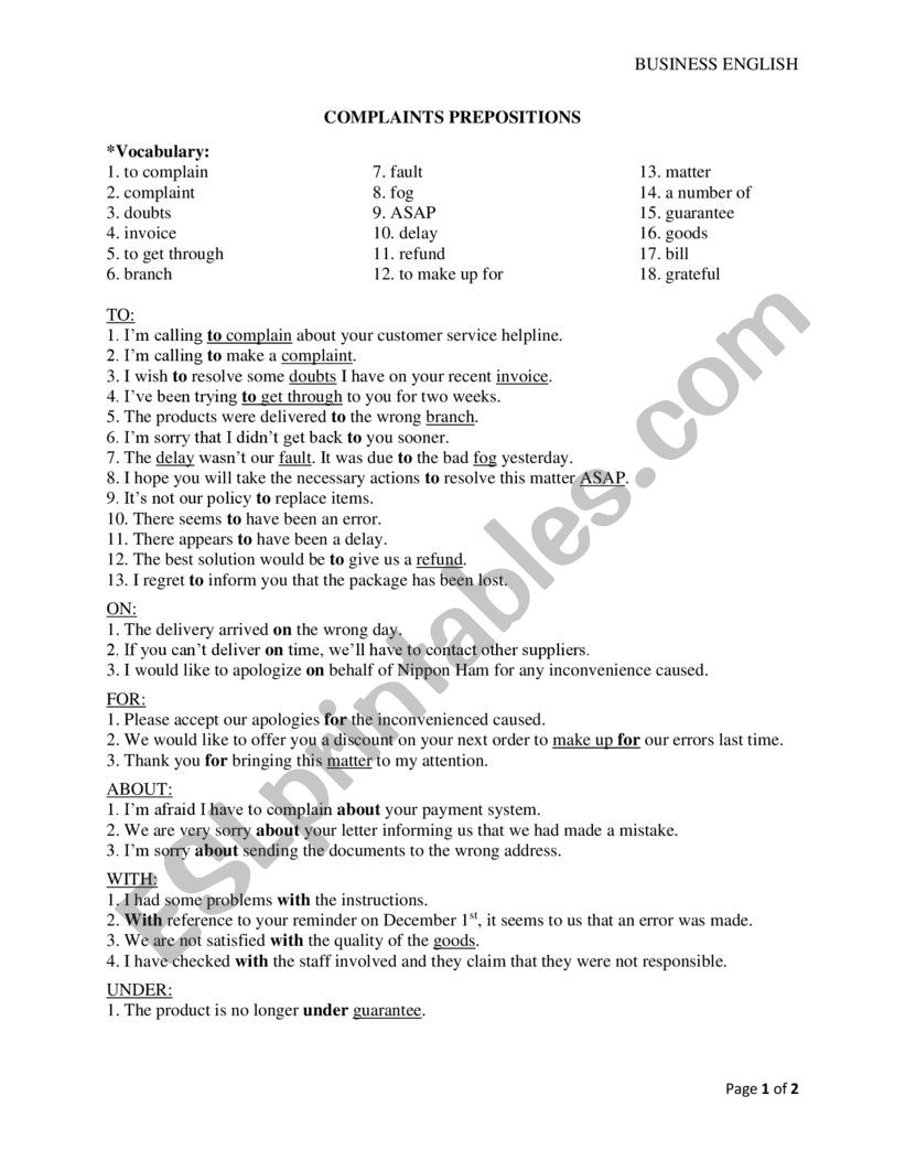 Business game  worksheet